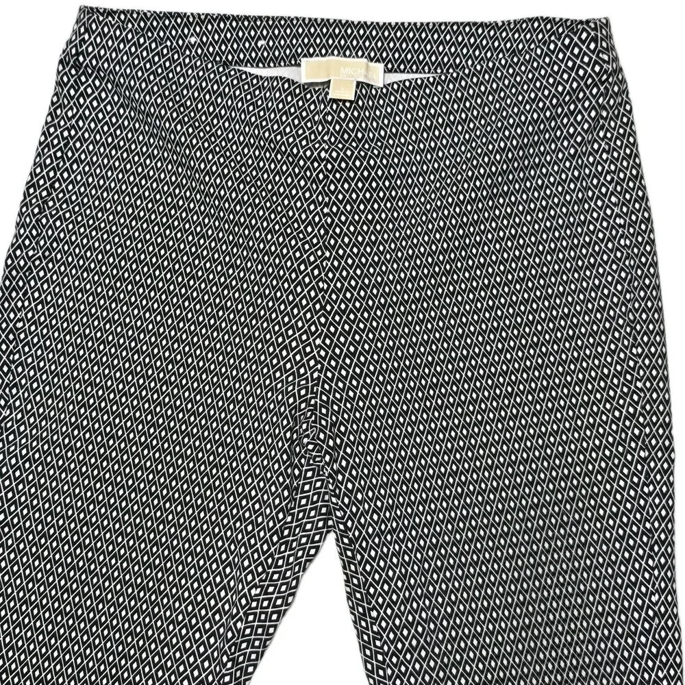 Michael Kors Women's Large Leggings Pull-on Skinny Stretch Diamond Print Pants